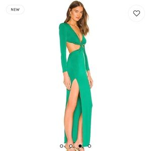 Beautiful emerald, sexy green maxi dress by nookie